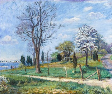 風景 Painting - 1953 年の湖畔の風景